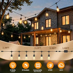 Hotsonic Remote Control Outdoor String Lights Waterproof, 50 FT LED Outside Lights with Shatterproof Bulbs, Dimmable Hanging S14 Lights 3 Modes for Patio Porch Garden pergola Yard Party House Decors - Image 7