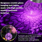 Outdoor Hanging Solar Lights, 12 Pack Multi-Color Changing Cracked Glass Hanging Ball Lights with Handle, Waterproof Solar Bulb Outdoor Garden for Balcony Tree Patio Yard Path Party Decoration - Image 6