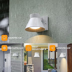 UME 2 Pack LED Outdoor White Front Porch Lights, Waterproof Wall Lantern Light Fixture, Anti-Rust Farmhouse Barn Wall Sconce for Patio, Doorway, Garage - Image 2