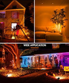 L LOHAS LED Orange Halloween Lights Outdoor Spotlight Dusk to Dawn Plug in - Image 4