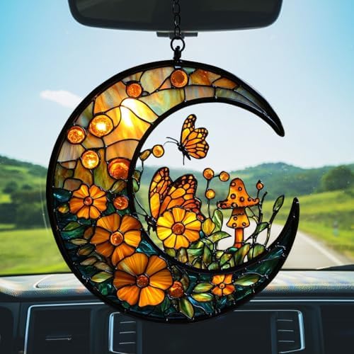 Floral Cresent Moon Acrylic Suncatcher - Image 5