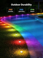 Brizled Halloween Lights Outdoor, 50ft Color Changing Smart Ground Lights - Image 2