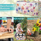 Garden Tool Bag Organizer Garden Tote Bag with Pockets Poppy Lavender Spring Tool Storage Organizer Gardening Tool Kit Holder 13" x 6.8" x 2.8" - Image 6