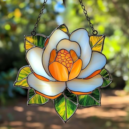 Lotus Mosaic Effect Acrylic Suncatcher by AVAGAN