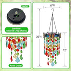 Hanging Solar Lantern Outdoor Chandelier,Butterfly Wind Chimes for Outside - Image 3