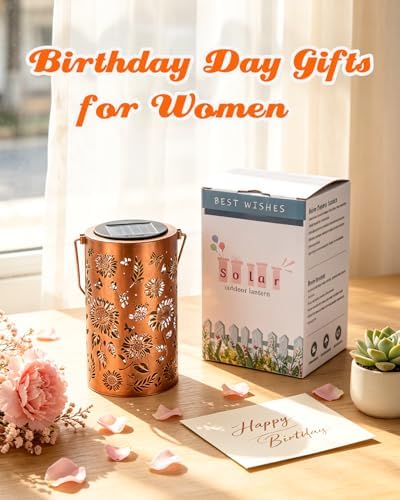ANYTALK 2Pack Sunflower Solar Lanterns Outdoor Waterproof, Birthday Gifts for Women Mom Grandma, Hanging Solar Lights for Yard, Patio, Porch, Garden Decor - Image 2