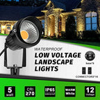 LightingWill 5W Landscape Lighting, Warm White 3000K-3500K, DC 12V LED Low Voltage Landscape Lights, IP65 Waterproof Pathway Lights for Outdoor Garden, Yard, Fence, House, Lawn, Tree, Flags (8 Pack) - Image 3