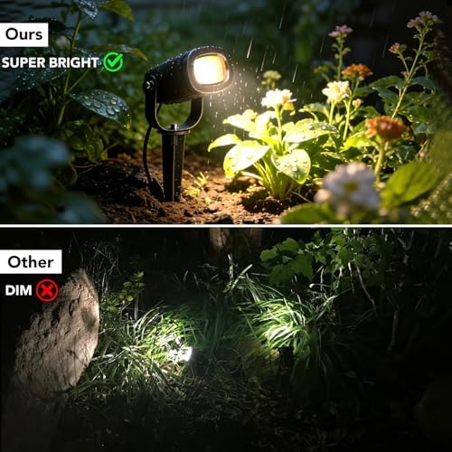 12W Low Voltage Landscape Lights 2700K Warm White LED Landscape Lighting IP65 Waterproof Spot Lights Outdoor Spotlights with Connectors for Garden Yard Tree, 8 Pack - Image 7