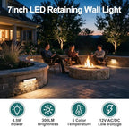 kadision 12-Pack 7” LED Retaining Wall Light Low Voltage 5CCT - Image 2