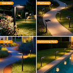 LUTEC 12 Pack Low Voltage Pathway Lights, Aluminum 12V Landscape Lighting with Connectors，IP65 Waterproof Anti-Glare Wired LED Pathway Lights, 5W 500LM Warm White 3000K for Pathway, Yard, Garden - Image 7