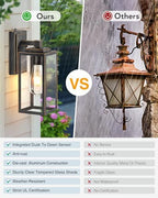VIANIS Black Gold Dusk to Dawn Porch Light Wall Mount, Anti-Rust, UL Listed - Image 6