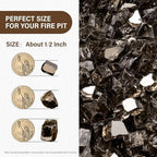 NUPICK 10 Pound Fire Glass, 1/2 Inch Reflective Fire Pit Glass - Image 2