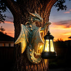 Goodeco Dragon Tree Hugger with Solar Lantern Garden Statue by Goodeco