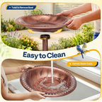 VIVOHOME Bird Bath for Outside, Polyresin, Pedestal, Antique Bronze - Image 5