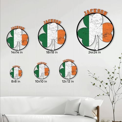Personalized Irish Metal Sign, Ireland Celtic Shamrock Hanging Sign Welcome Outdoor Porch, Custom Name Wall Fence Patio Yard Home Office Decor, Birthday, St. Patrick’s Day Gifts - Image 4