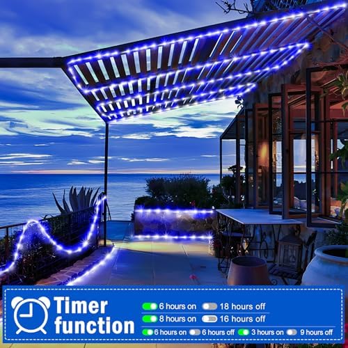 KNONEW 164FT 1000LED Rope Lights for Outside,Outdoor String Lights Waterproof 8 Modes Clear Tube Light for Indoor,Bedroom,Wedding,Garden,Patio,Christmas,Tree,Rv,Holiday Decoration(Blue) - Image 6