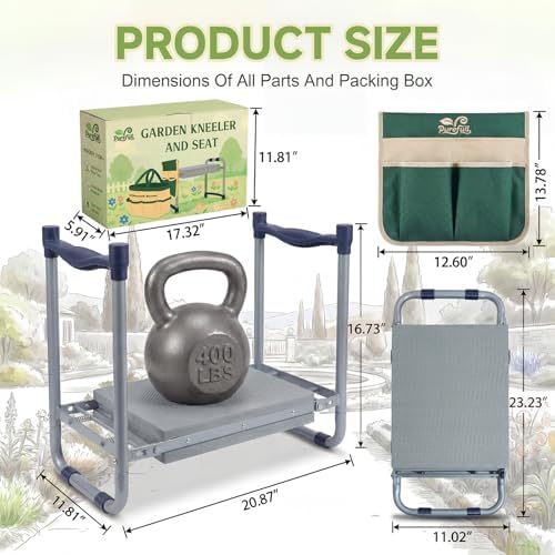 2-in-1 Heavy Duty Foldable Garden Kneeler And Stool With EVA Pad, Green - Image 2