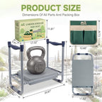2-in-1 Heavy Duty Foldable Garden Kneeler And Stool With EVA Pad, Green - Image 2