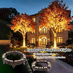LED Ring Tree Lights Outdoor, IP65 Waterproof Tree Up Lights with Ground Stake, Landscape Spotlights for Yard Garden Pathway Patio(Yellow,4 Packs) - Image 3