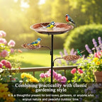 Freestanding Metal Bird Bath, Stake with 30cm Bowl, Feeders for Flower Beds and Outdoor Areas(Copper Color) - Image 7
