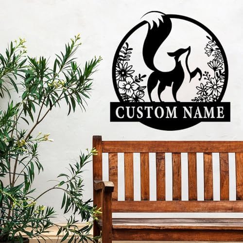 Custom Fox Wall Signs - Personalized Metal Art - Name Signs - Gift for Fox Lover - Wall Hangings - Housewarming Gift - Image 2