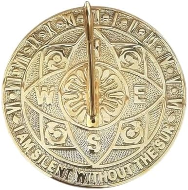 Solid Brass Garden Sundial Clock with Polished Finish & Velvet Storage Case | Decorative Outdoor Sundial for Garden, Patio & Yard | Vintage Nautical Home Décor Gift by Unknown