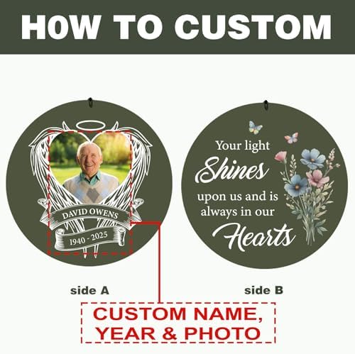 ASTARIN Personalized Wind Chimes in Memory of a Loved One, Bereavement Gifts for Loss of Father, Memorial Gifts Sympathy Deep Tone Wind Chimes for Outdoor, 30/36 inch Garden Decor(Produced in Texas) - Image 5