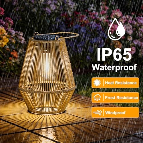 Solar Lanterns Outdoor Waterproof, 2 Pack Hanging Solar Lights for Outside, Auto On/Off Solar Powered Lanterns for Patio Yard Porch Pathway Garden Decor, Warm White - Image 2