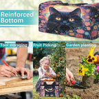 Boho Cat Garden Tool Bag Organizer Heavy Duty Flower Cat Gardening Tote Bag with 10 Pockets for Women Men Gardening Gifts - Image 7