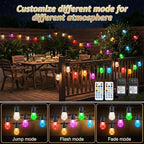Outdoor String Lights 96FT Color Changing Solar Patio Lights, Waterproof Fairy Lights for Backyard, Garden, Pergola, Deck, Bistro, Outdoor Lighting with Remote & 8 Modes - Image 6