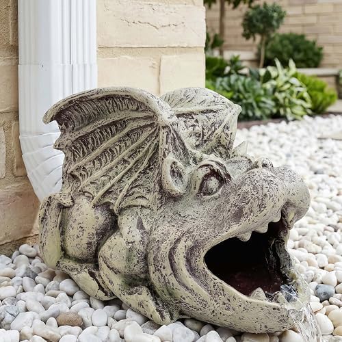 Real Gargoyle Sculpture Gutter Diverter Rain,Eco-Friendly Resin Gutter Extender Diverter,Demon Decor Gutter Extension Downspout, Splash Block, Perfect for 3"x4" Gutter Downspout Extension - Image 6