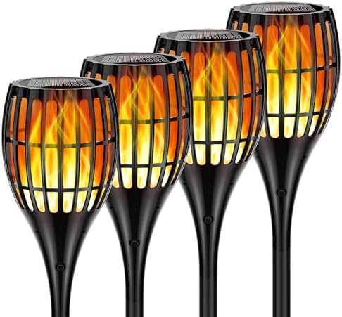 Solar Larger Torch Lights, 43" Solar Torch Lights Outdoor Flickering Flame Waterproof for Garden, Path, Yard (4 Pack) by Ambaret