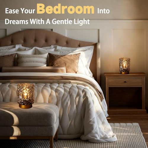 Battery Operated Lamp with Timer, Small Cordless Table Lamp, 2-Pack Grey - Image 3