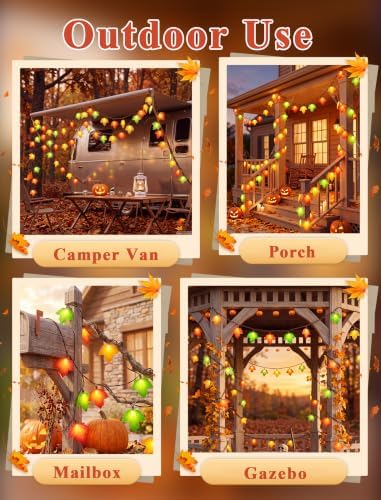 Fall Decor String Lights, 12FT 20 LED Thanksgiving Leaf Lights Plug in - Image 6
