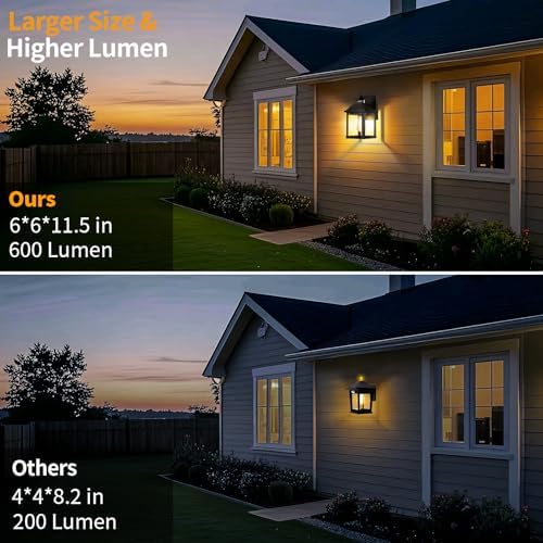 Auzev Solar Sconce Lights Outdoor Wall Mount Solar Porch Light Exterior - Image 2
