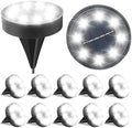 Siatom Solar Ground Lights 12 Pack, IP68 Waterproof Solar In-Ground Light for Outdoor, Flat Landscape Lighting, Garden Disc Light for Pathway, Walkway, and Yard - 12 Pcs (Cool White) by SiatomLighting