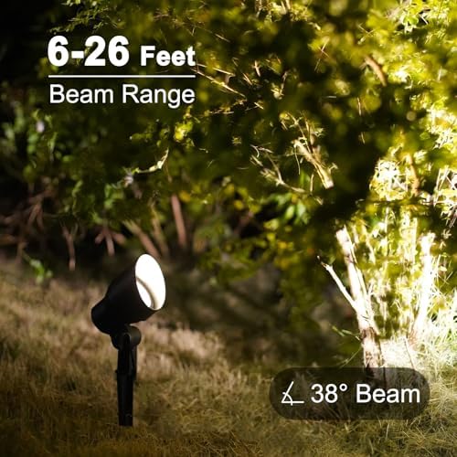 GOODSMANN Landscape Lighting 2PK Landscape Floodlights Spotlights 3W LED 200 Lumen with Replaceable LED Bulbs 12V AC with Metal Stakes Cable Connectors - Image 5