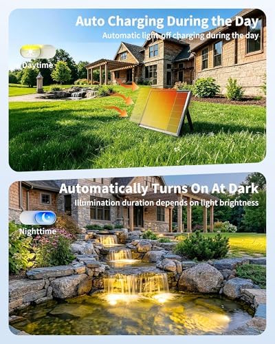 POPOSOAP Warm White Solar Pond Lights, Underwater Solar Lights with Timer, 2 Installation Ways, 180° Adjustable Panel for Pond, Fountain, Pool, Garden, Aquarium(3 Headlamp)-P63WH - Image 2