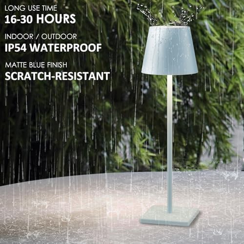 Cordless Table Lamp 5000mAh LED Rechargeable Lamp Blue, 4-Pack - Image 5