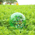 VCUTEKA Gazing Ball for Garden, Glass Outdoor Garden Globe Decor 10" Green - Image 3