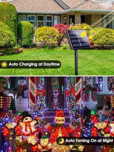 Solar Christmas Lights Outdoor 6 Pack 198FT 600LED String Lights Multicolor - Image 4