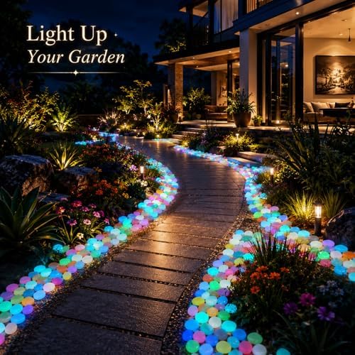 Colorful Luminous Night Guide Pebbles Glow in the Dark in the Garden Stones Glowing Rocks for Outdoor Landscaping Walkway Patio Fish Tank & Aquarium Decor - Image 7