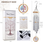 Memorial Wind Chimes for Outside 34" Tree of Life Wind Chime Outdoor for Garden Porch Decor Memorial Bereavement Sympathy Gift for Loss of Loved One Mom Dad Grandpa Grandma Friends - Image 2