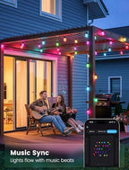 woohaha Smart Outdoor String Lights 45FT(37+8 Color Changing Patio Lights - Image 4