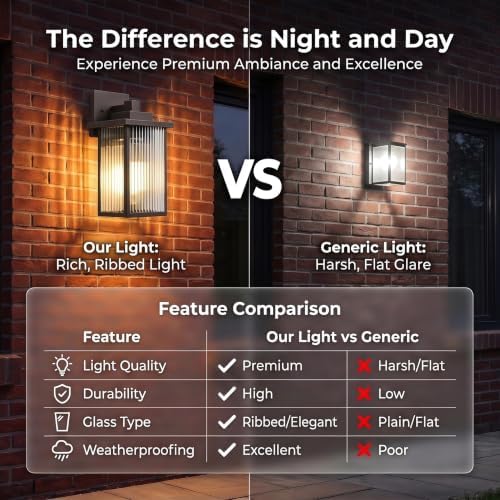 2-Pack 13" Oil-Rubbed Bronze Outdoor Wall Light, All-Metal Porch Light - Image 7
