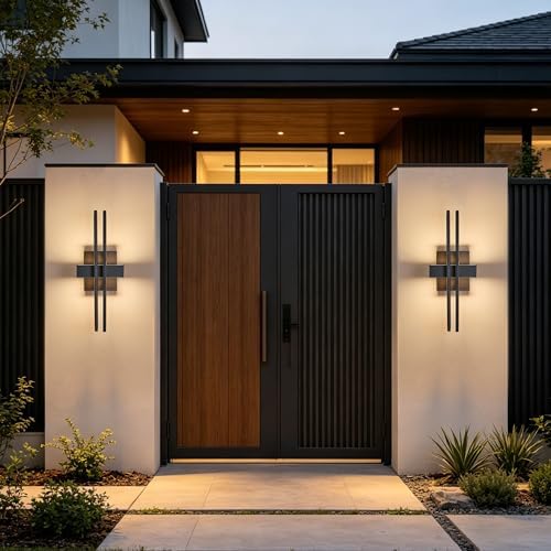 15Inch Small Outside Lights High-End Black Wall Scones IP65 Waterproof Anti-Rust Garage Lights, Elegant Outdoor Lamp for House Porch Patio Garage Front Door,Outdoor Wall Lighting Fixtures - Image 3