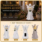Solar Angel Garden Statue with Glowing Flowers, Sympathy Memorial Gifts - Image 5