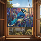Customized Rectangle Mosaic Blue Jay On Cattail Stained Glass Window Hanging Suncatcher Stained Glass Home Decor Garden Halloween Christmas Party Wedding Housewarming Gifts - Image 4