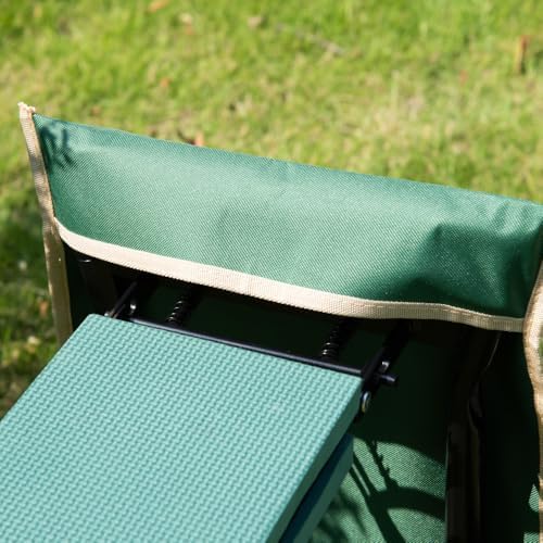 Garden Kneeler Seat Stool with Integrated Kneeling Pad and Tool Pouch for Outdoor Planting & Weeding - Image 2