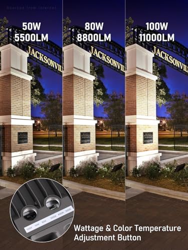 LEONLITE 2-Pack 100W LED Flood Light with Knuckle Mount, IP65 Waterproof - Image 2